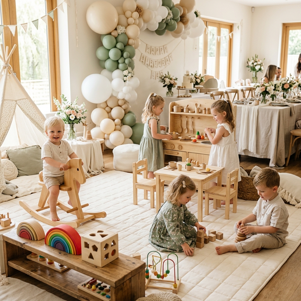 Crianças brincando em festa com brinquedos Carrousel